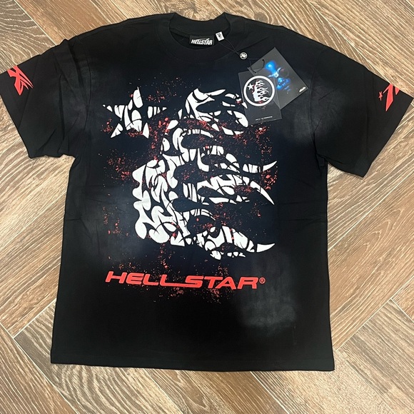 Hellstar Red And Black Graphic T-Shirt - Picture 1 of 5